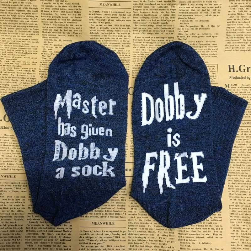 Носки унисекс Новинка Мастер дал Добби a носок Dobby is Free Веселые повседневные носки