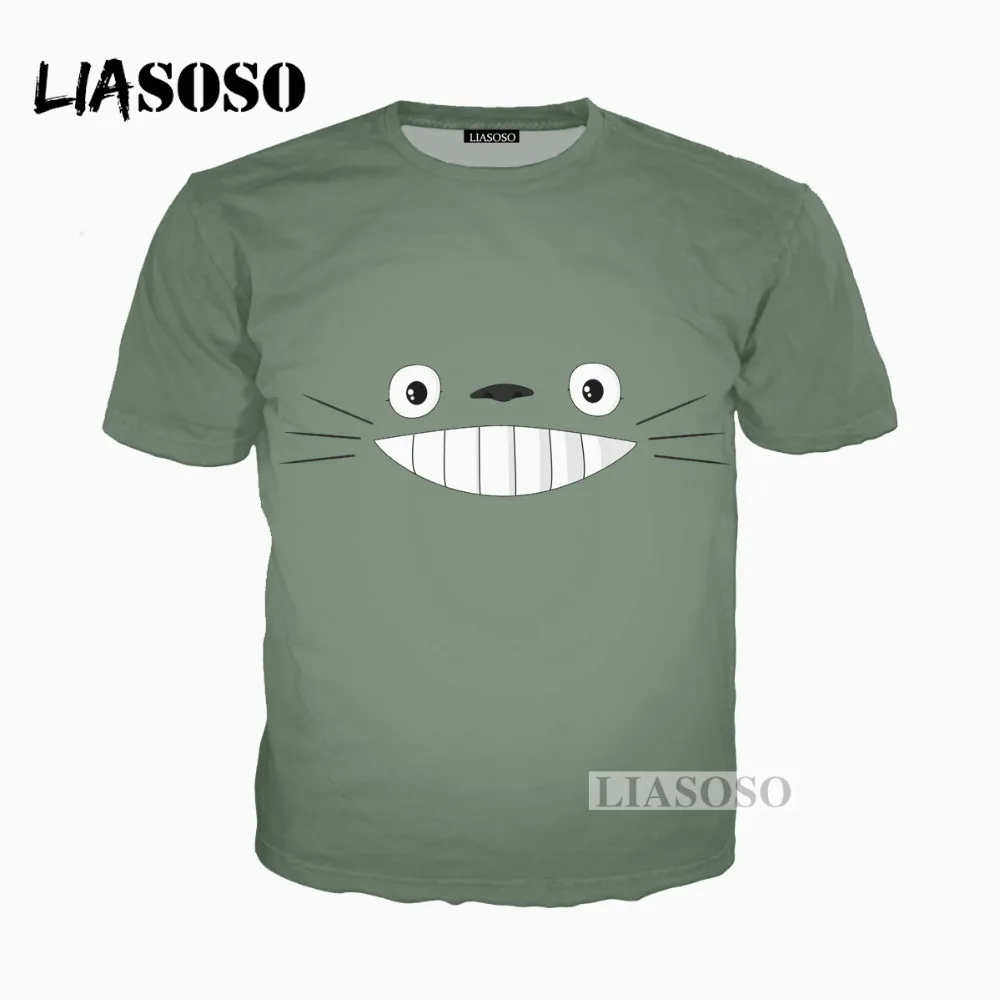 LIASOSO 2018 Забавный 3D принт для женщин и мужчин милый мультфильм Тоторо футболка