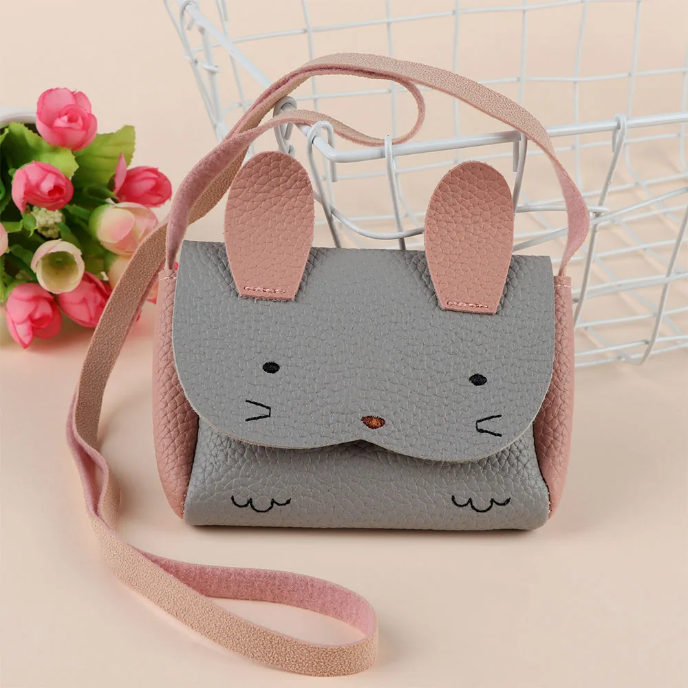 1Pcs Cartoon Rabbit Mini Messenger Bag Girls PU Shoulder Bags Birthday Gifts for Girlfriends Size: 10*14*3cm | Багаж и сумки