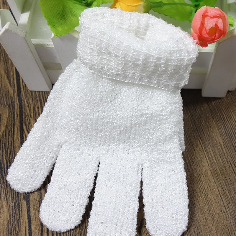 50pcs Hot Beige Nylon Body Cleaning Gants Douche Gant De Bain Exfoliante Cinq Doigts Serviette Accessoires Salle Bains | Дом и сад