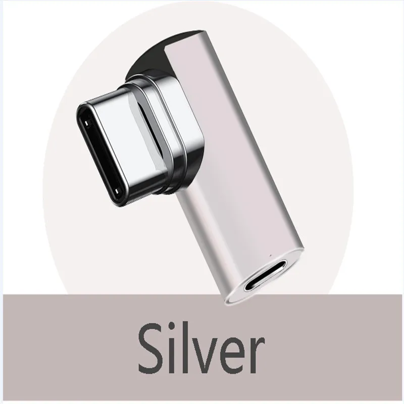 Silver Магнитный локоть-адаптер типа C для Macbook Nexus 5X6 P OnePlus 2 3 для быстрой зарядки Магнитный USB-C-Кабель-адаптер - Цвет: Silver