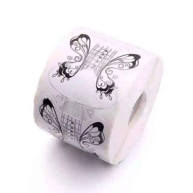 500pcs roll Одноразовые формы для ногтей 300/500 шт, наклейки для ногтей, акриловый УФ-гель для наращивания ногтей, самоклеящаяся форма - Цвет: 500pcs roll