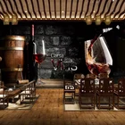 Пользовательские 3D обои в европейском стиле ретро красное вино кирпичная стена фон настенная живопись западный ресторан бар винный Декор роспись