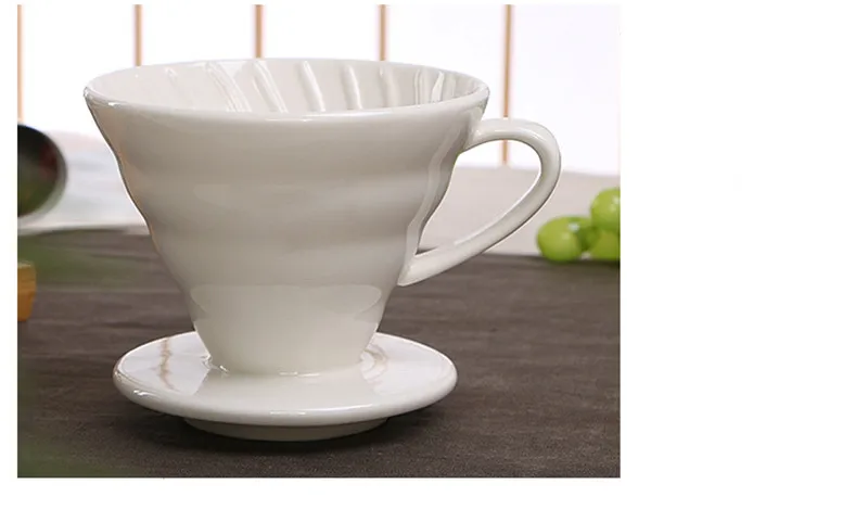 V60 стильная кофейная капельная чашка с фильтром, Перманентная наполняемая кофеварка с отдельной подставкой, керамическая кофейная капельница с двигателем