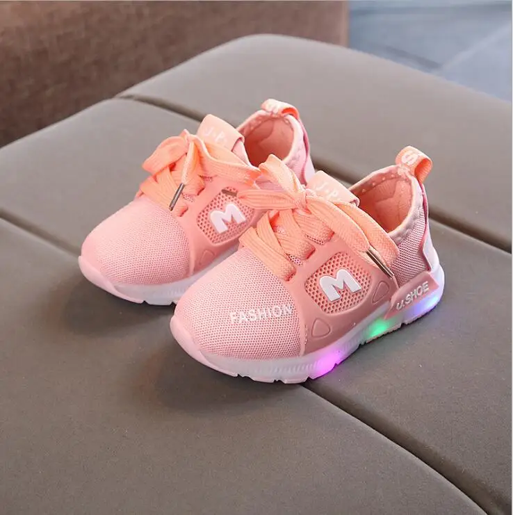 New Children Luminous Shoes Boys Girls Sport Running Baby Flashing Lights Fashion Sneakers Toddler Little Kid LED | Детская одежда и