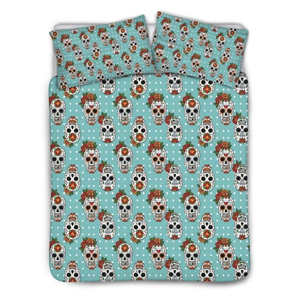 HUGSIDEA в стиле панк сахарный череп печатных постельное белье с 2 шт наволочки
