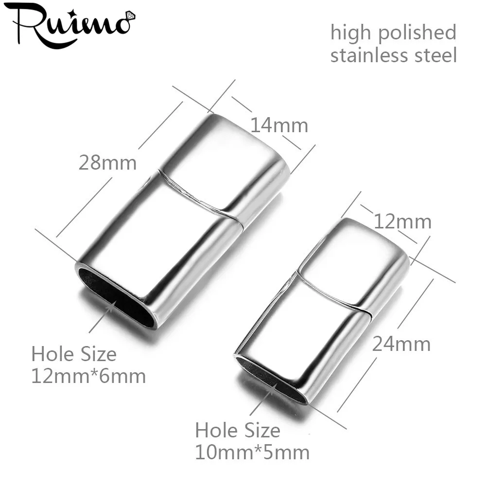 Магнитные застежки RUIMO черного золота 316l из нержавеющей стали 10 мм 12 мм плоские застежки для браслетов