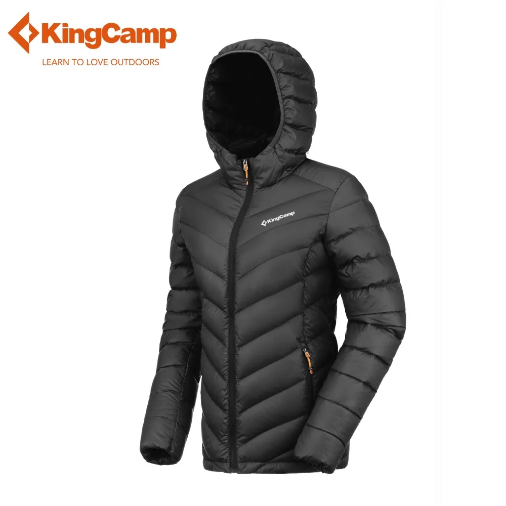 KingCamp Для женщин, с капюшоном, упаковываются, ультра светильник Вес утепленная пуховая куртка Зимние Водонепроницаемый 90% вниз свитер верхняя одежда для детей