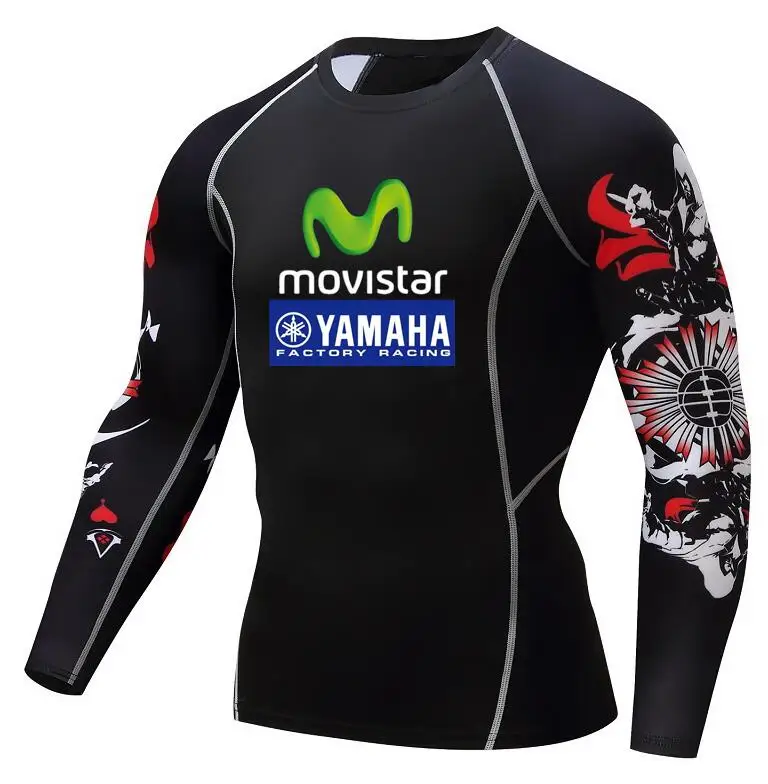Movistar YAMAHA Мужская футболка с принтом для фитнеса MMA мужская длинным рукавом 3D Топы