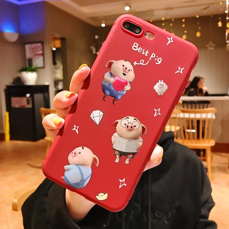 Cartoon Funny Pig Phone Case For iPhone 6 7 8 Plus X XR XS Max Lovely Cases 7Plus Soft TPU Silicon Cover Capa |