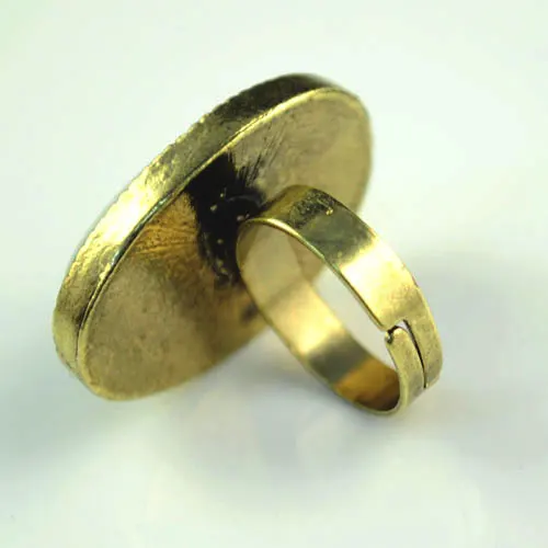 Женское винтажное коктейльное кольцо AOLOSHOW Золотое и серебряное с павлиньим