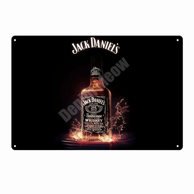 U Jack Wine Whiskey винтажная металлическая жестяная вывеска для паба, бара, казино, домашний декор, пивная рекламная тарелка, постер, Настенная художественная наклейка N277 - Цвет: U