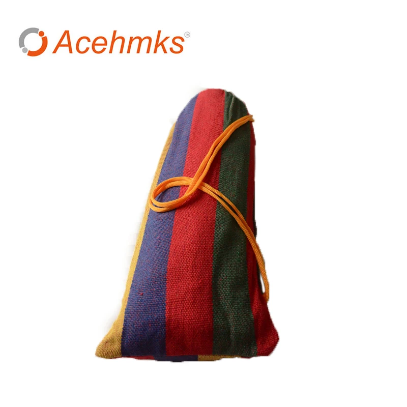 

Acehmks Travel Camping Hammock Swing Portable Outdoor Ramak Garden Hang Bed Hamac For Camp Canvas Hammock With 2 Tree Ropes Red