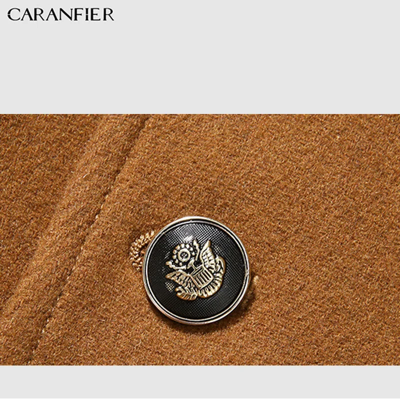 CARANFIER Новая Осенняя мужская куртка повседневная плюс бархатная брендовая
