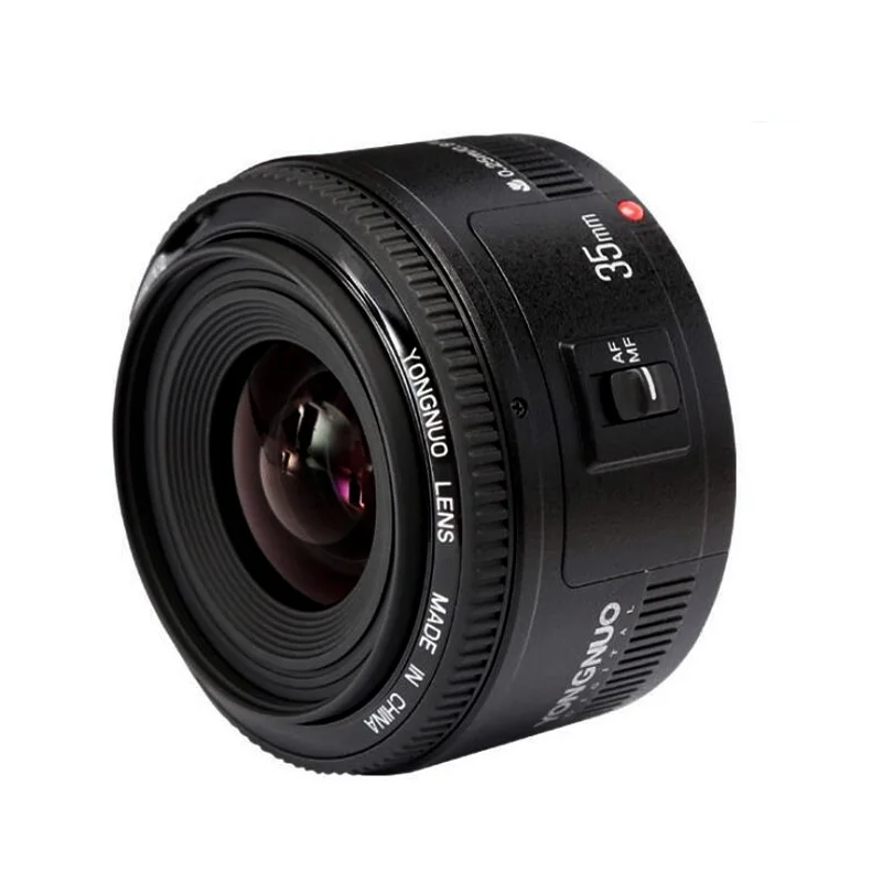 

Объектив YN35MM AF MF YONGNUO 35 мм F2 с большой диафрагмой, широкоугольный объектив с фиксированным фокусом для камер Canon EOS EF DSLR с полной рамой и APS-C