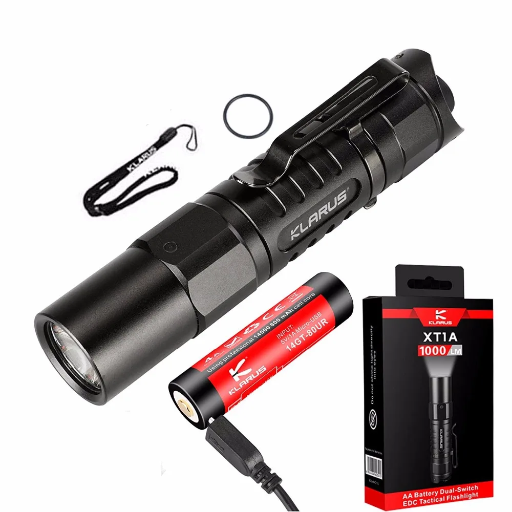 Кларус XT1A 1000 люмен CREE XP L HD V6 светодиодный AA Батарея двойной переключатель EDC