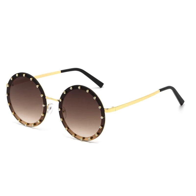 MINCL/2018 новые женские круглые солнцезащитные очки со стразами большие для женщин