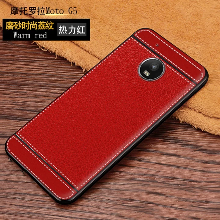 Litchi кожа силиконовый чехол для Motorola lenovo Moto G5 Coque мото XT1672 XT1676 G 5 MotoG5 Capinha Капа |