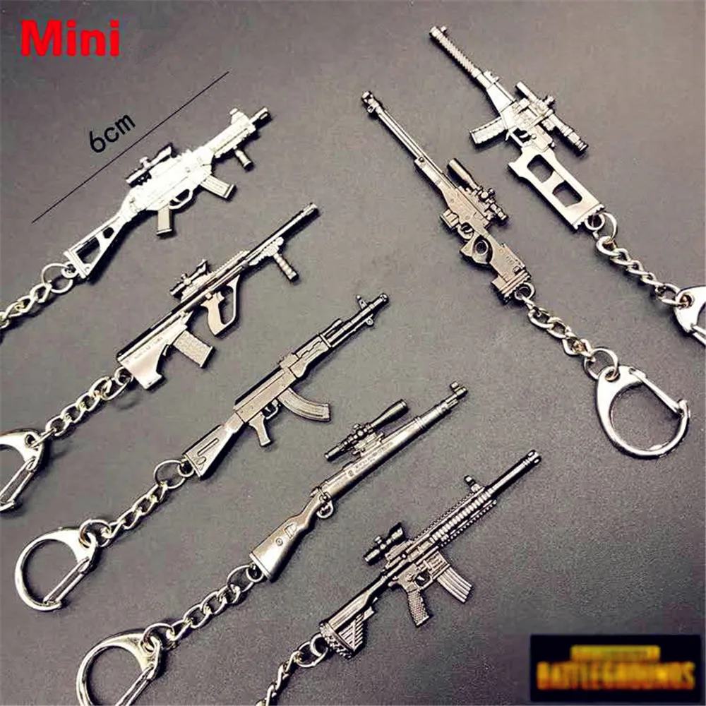 24 х стилях PUBG CS GO брелоки в виде оружия AK47 ружьё модель 98K снайперская винтовка для