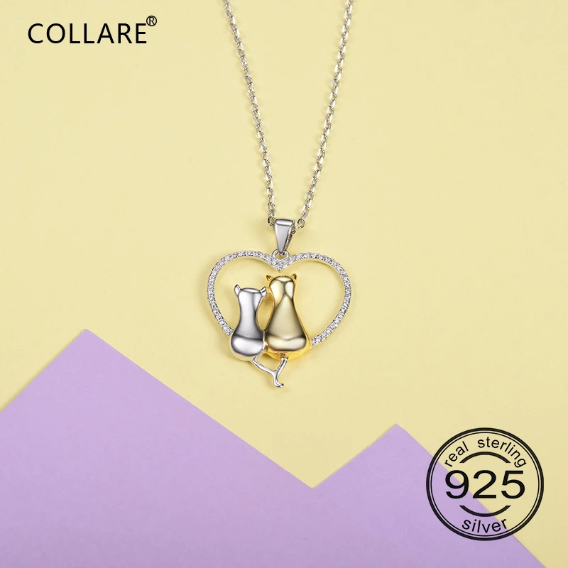 Женское колье из серебра 100% пробы с подвеской в виде кошки|necklace women|cat pendantsilver cat