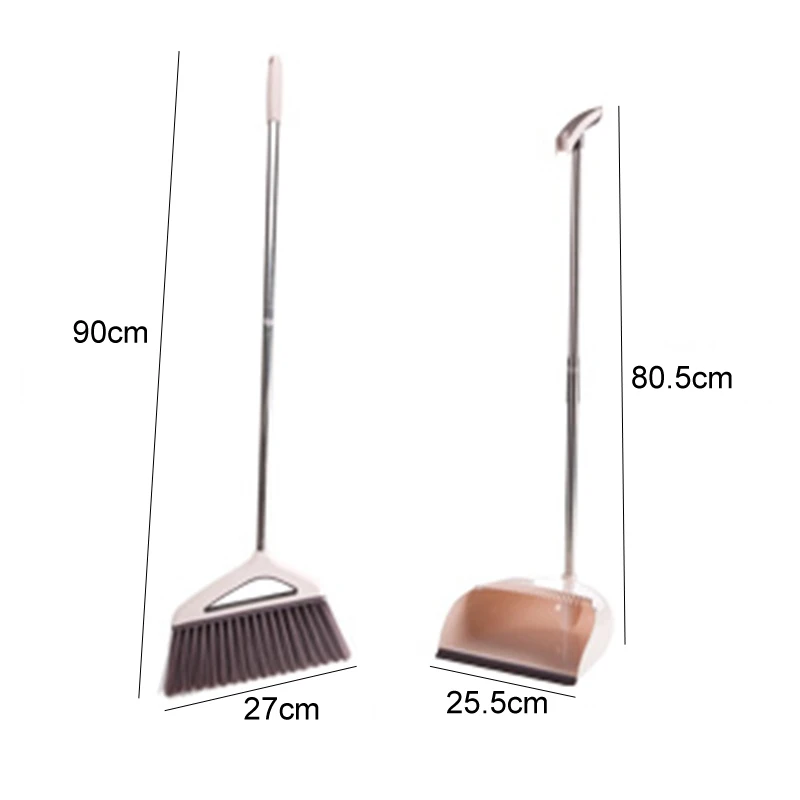 

Foldable Household Cleaning Tools Stainless Steel PP Plastic Broom Combination Soft Hair Clean and Dustless Broom Dustpan Suit