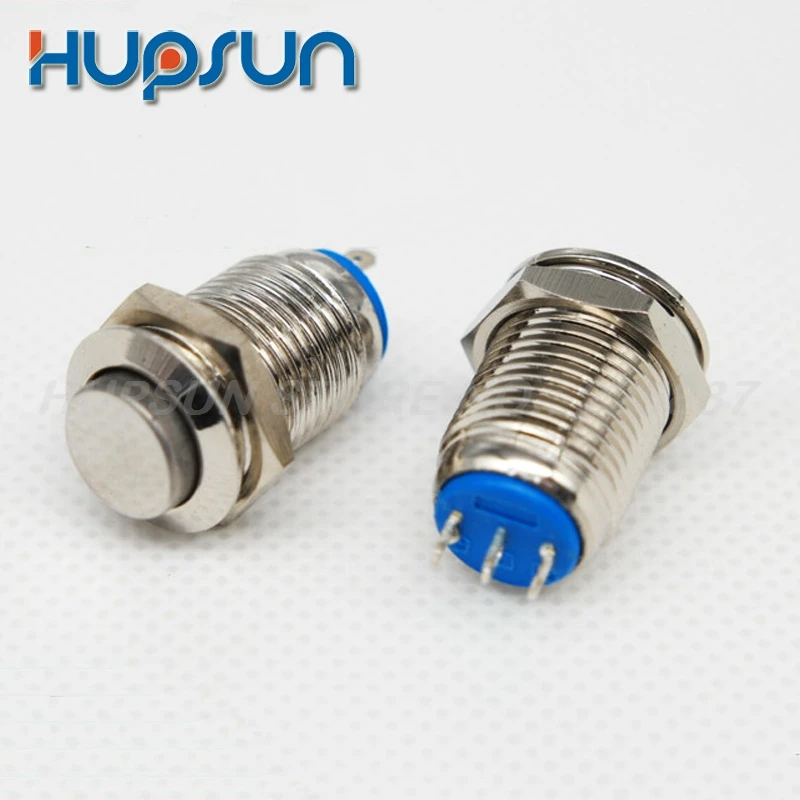 10 шт. водонепроницаемый 0.5a 12 мм 12 В high end 1NC+ 1NO 3PIN мгновенный Нормально Закрытым кнопочный переключатель- блокировка кнопочный переключатель