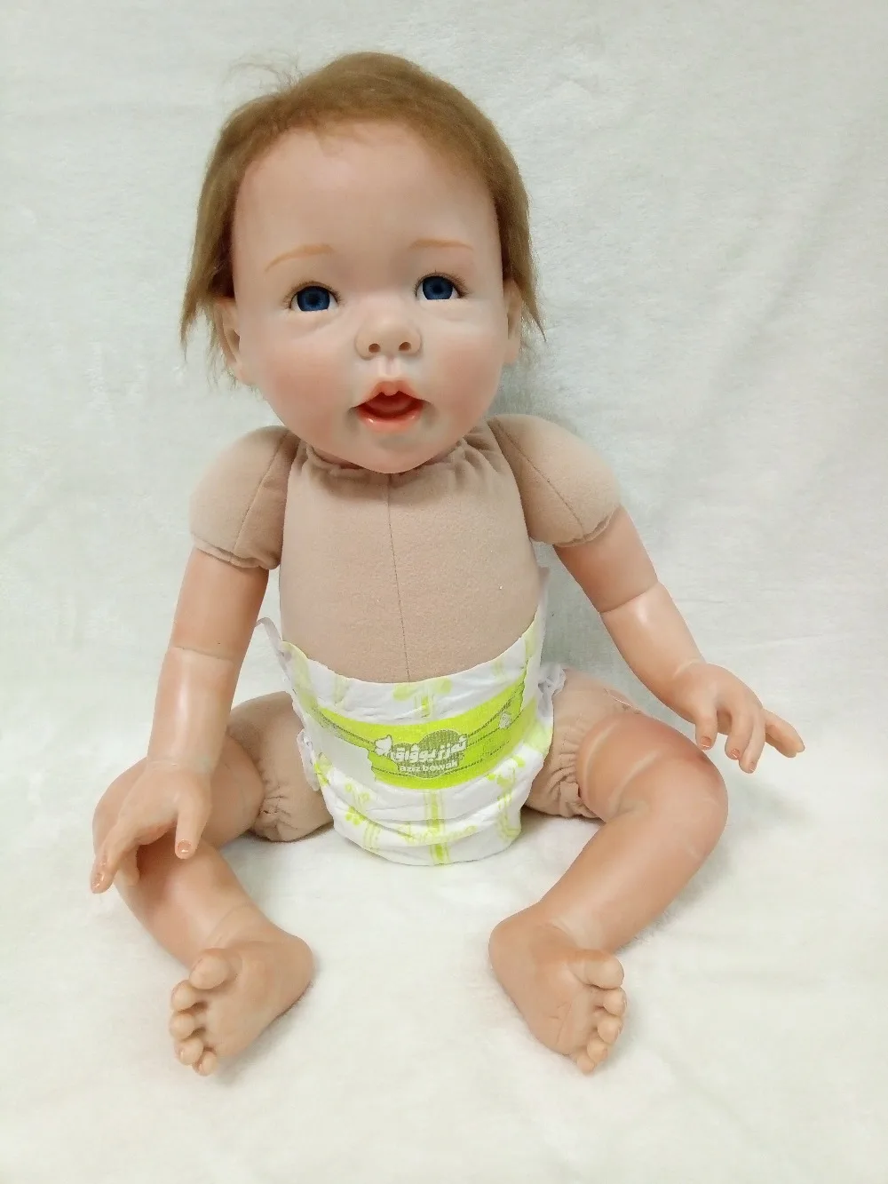 

soft body baby doll vinyl toy 55cm silicone reborn dolls boys 22inches bebe wholesale unisex doll for children's new year's gift