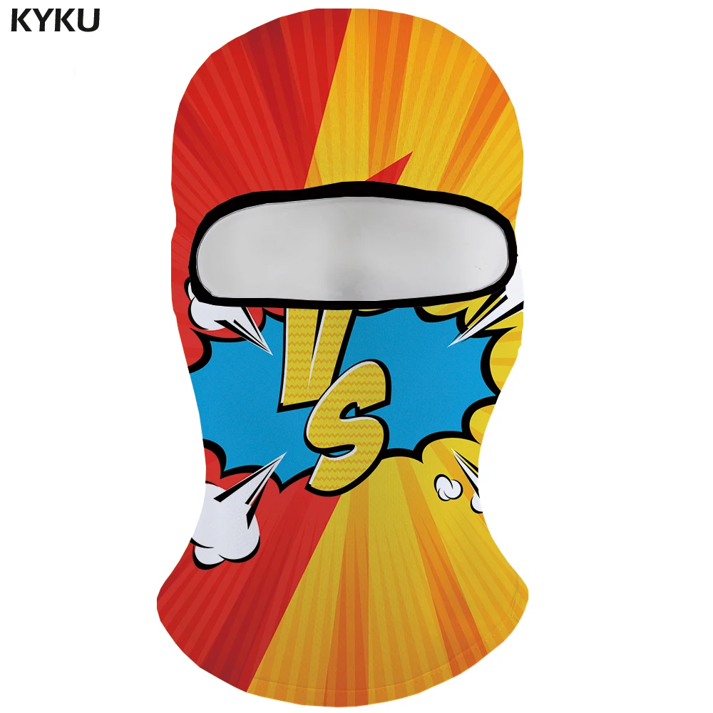 KYKU камуфляж Skullies шапочки Для мужчин велосипедов маска лыжную Кепки красочные 3d