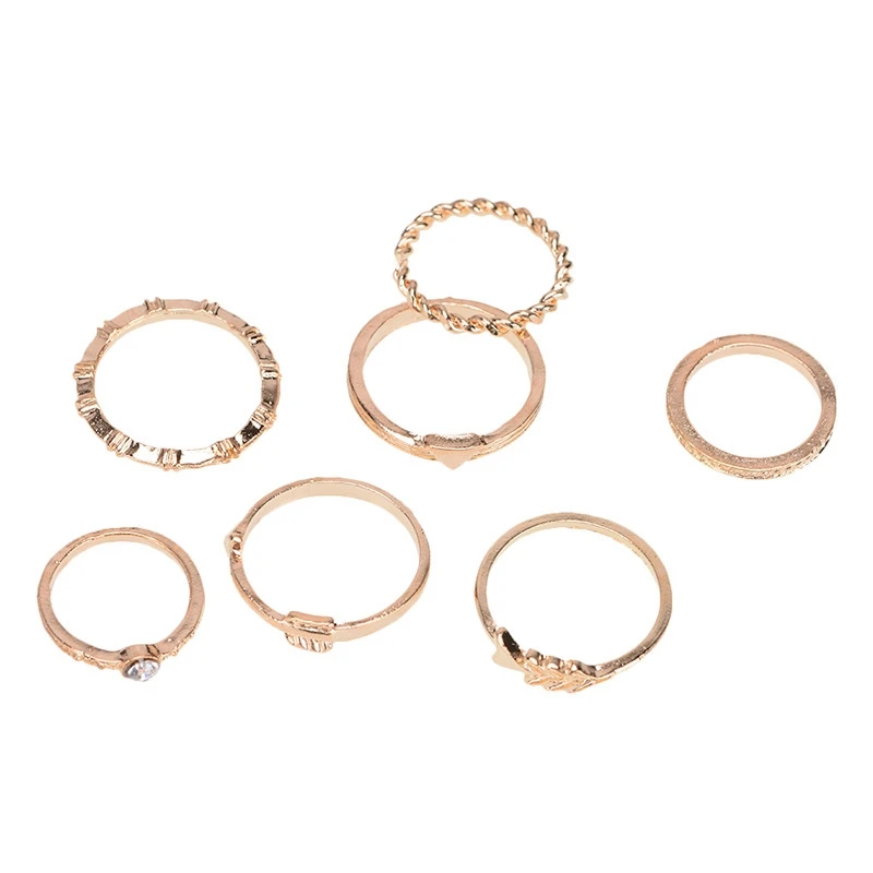 Loveiystar 7 pcs/Set Rings for Women Vintage Steampunk Ladies Finger Jewelry Retro Style Woman Accessories YT0073 | Украшения и