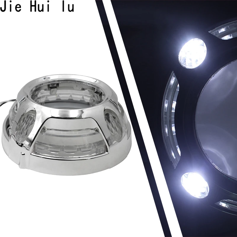2 шт. Switchback LED дневной ходовой свет 3 0 объектив проектора ангельские глазки для
