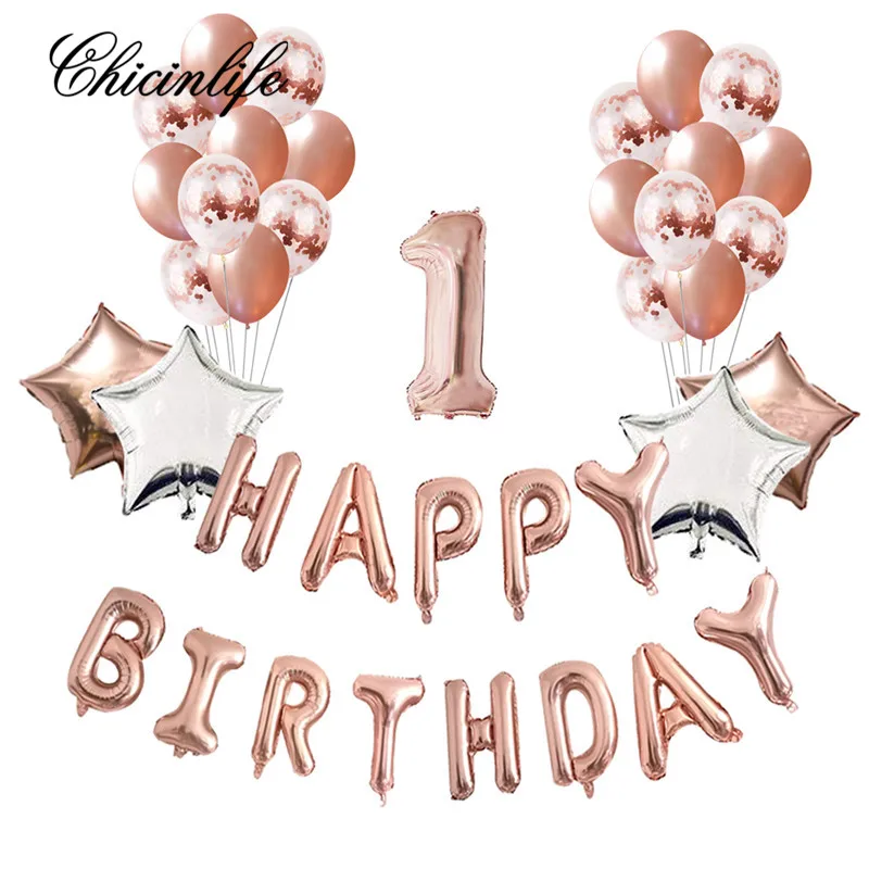 Chicinlife 38 шт. розовое золото для мальчиков и девочек с днем рождения идеи конфетти