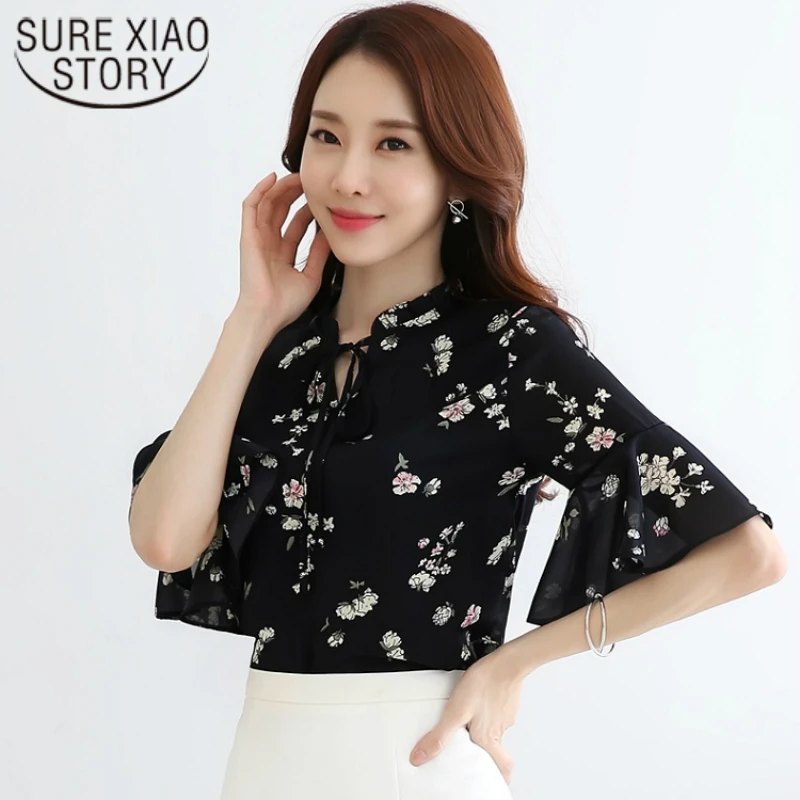 Женская шифоновая рубашка с коротким рукавом модная Свободная размера плюс