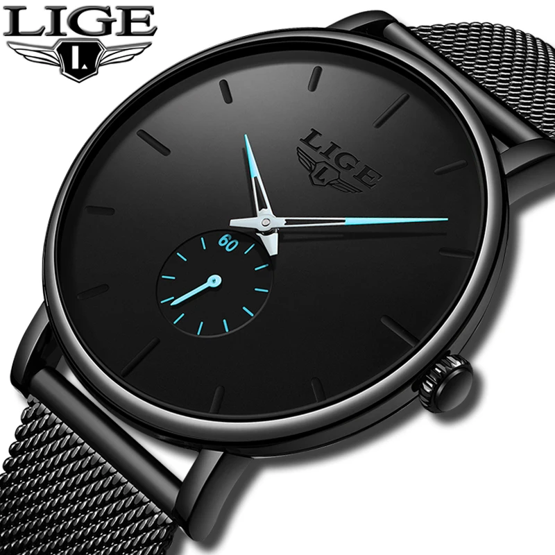 LIGE 2019 новые модные спортивные мужские часы брендовые Роскошные