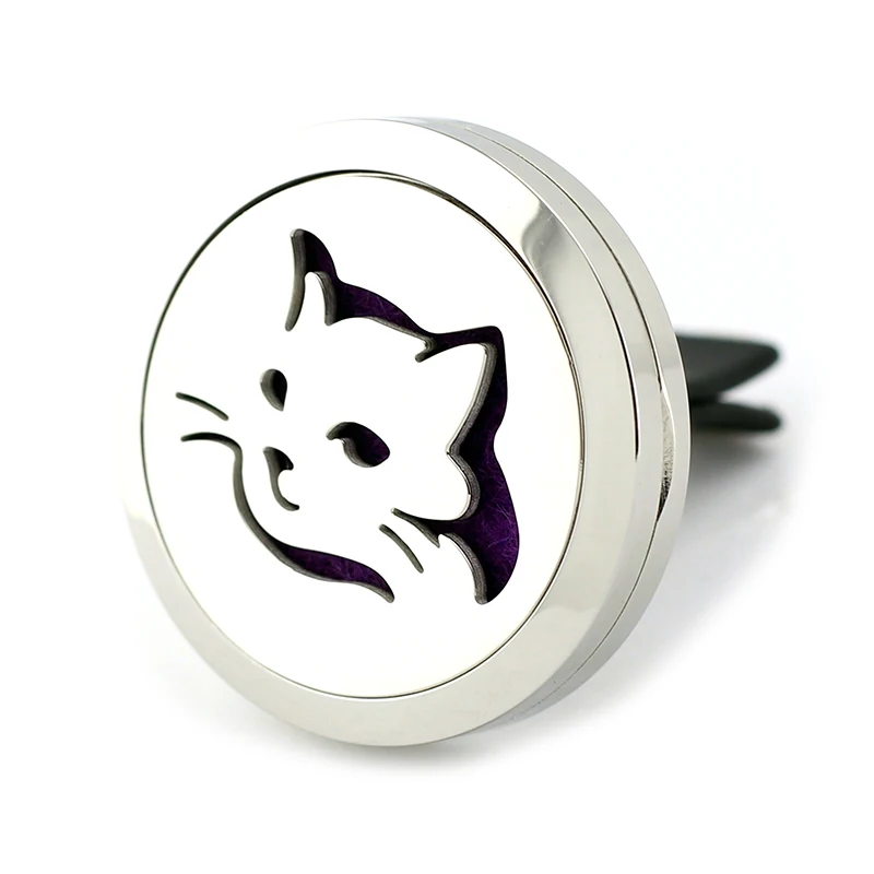 

30mm Stainless Steel Car Cat Lover Air Freshener Aromatherapy Essential Oil Diffuser for Car Auto Air Outlet