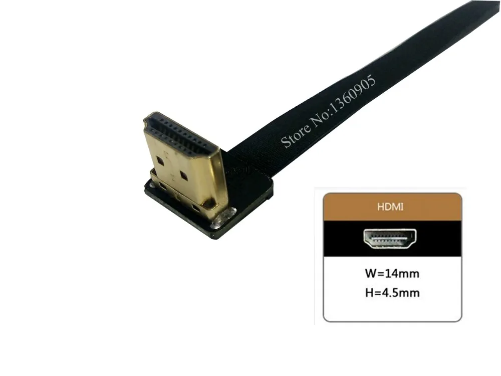 Плоский ленточный кабель 40 см/50 см/60 см мягкий гибкий HDMI со стандартным углом
