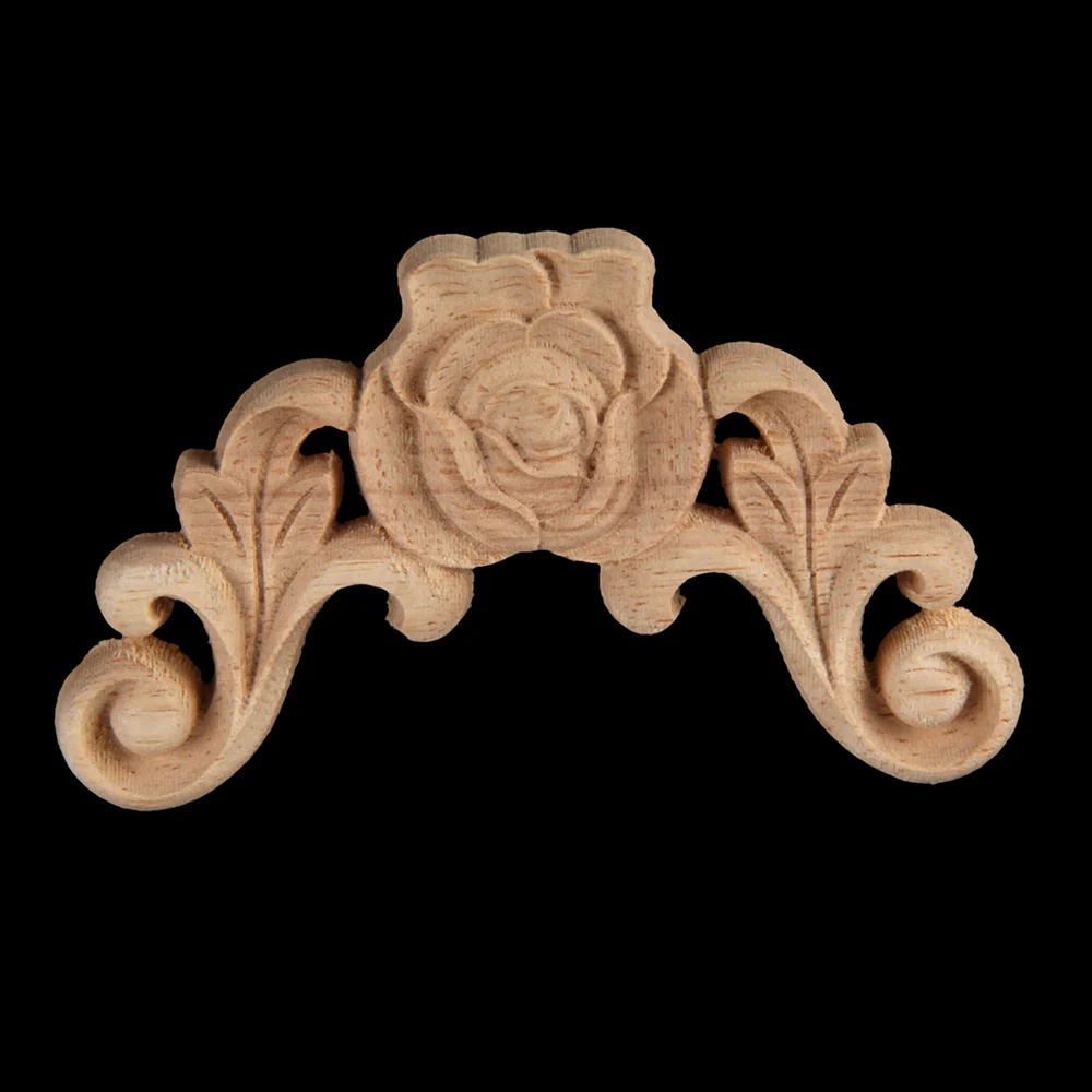 

10PCS Vintage Wood Carved Corner Onlay Applique Frame Door Decorate Wall Doors Furniture Decorative Figurines Wooden Miniatures