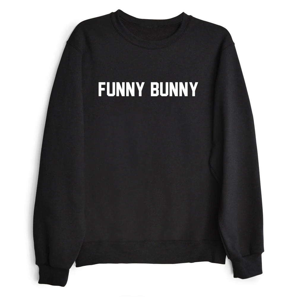 2016 Новое Прибытие FUNNY BUNNY Письмо Печати Толстовки Женщины Мужчины Наряды Топы Пуловер Jogger Потеет Моды Пальто