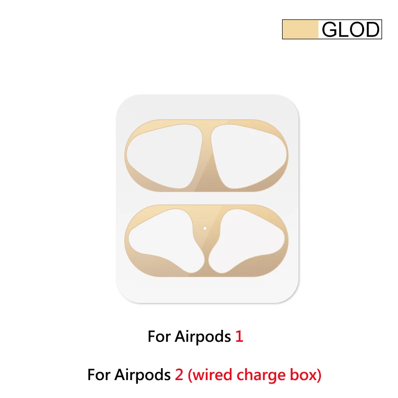 Gold Горячая Распродажа, металлическая Пылезащитная наклейка для Apple AirPods, чехол, пылезащитная защитная наклейка, защитная пленка, аксессуары для Air Pods - Цвет: Gold