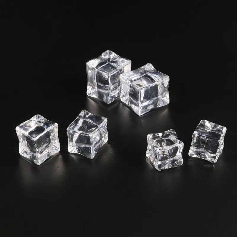 Искусственные Акриловые Кубики льда 10 шт. поддельные кристаллы для фруктов пива