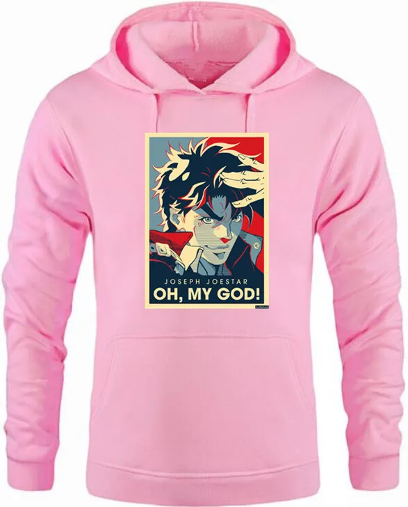 Толстовки с капюшоном плакаты надписью Невероятные приключения Джоджо мужские