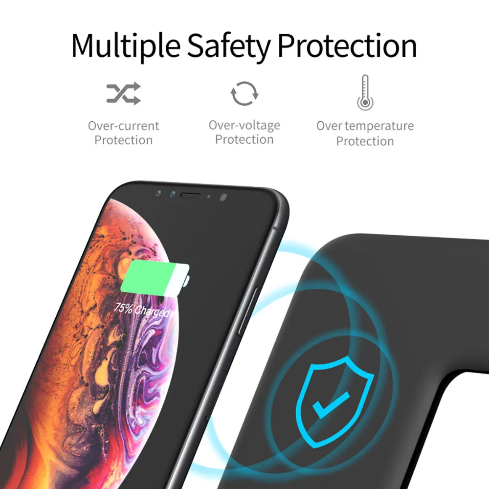 Быстрая зарядка FDGAO 15 Вт 3 в 1 Qi Беспроводное зарядное устройство для Apple Watch 6 5 4 Airpods