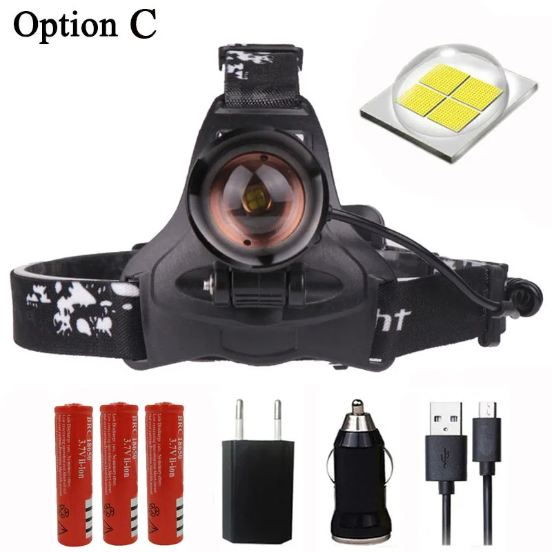 Z20 2806 32 Вт чип XHP70 фар 32000lum мощный налобный фонарь 4* T6+ 2* COB+ 2* красный светодиодный налобный фонарь фонарик светодиодный головной свет - Испускаемый цвет: Option C