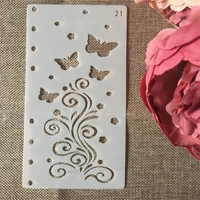 1pcs a6 butterfly floral diy craft layering stencils painting scrapbooking stamping embossing album paper card template