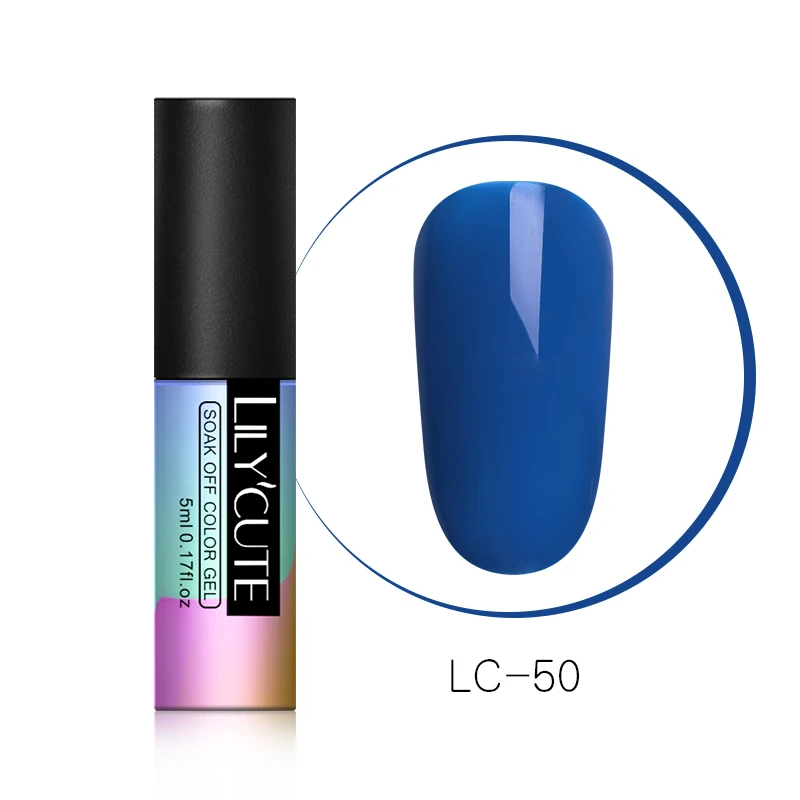LC-50 LILYCUTE зеленый УФ-гель для ногтей Vernis полуперманентный дизайн ногтей украшение чистый Гель-лак для маникюра дизайн ногтей 5 мл - Цвет: LC-50