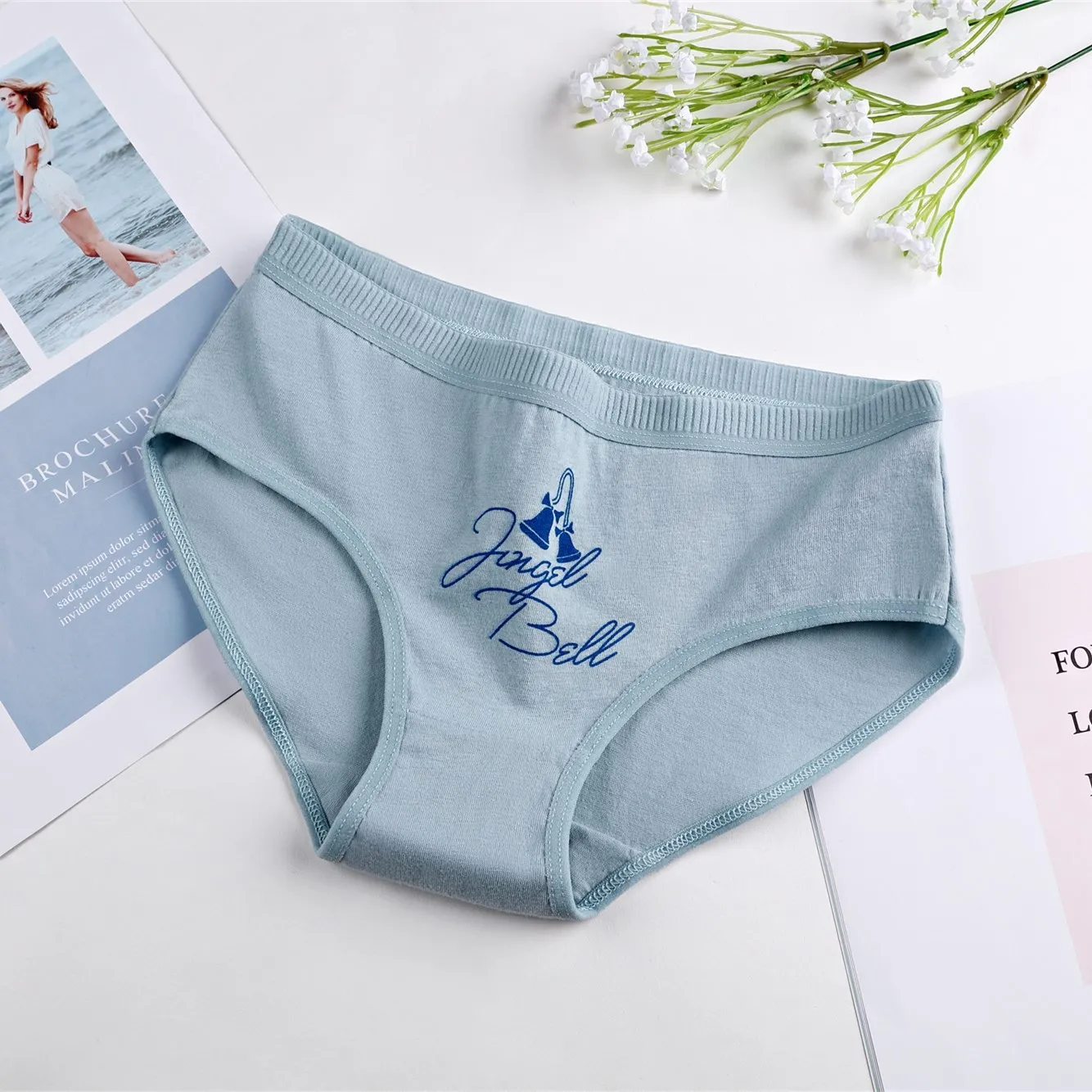 Nordic Blue Продукт, Мультяшные трусы для женщин, чистый хлопок, в талии, хлопок, треугольные трусы, полностью хлопковые трусы - Цвет: Nordic Blue
