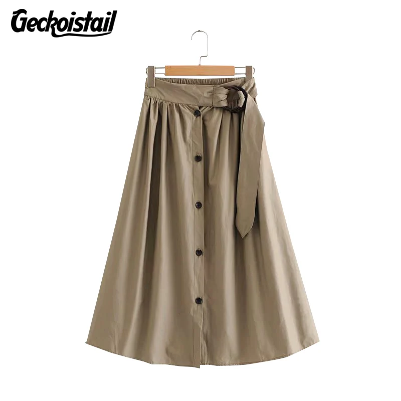 Geckoistail Для женщин Мода Повседневное плиссированные юбки 2018 лето с эластичным