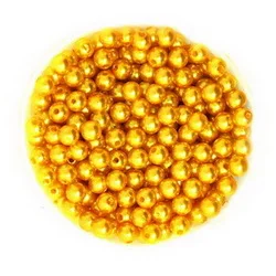 Gold 500 шт./лот 6 мм Диаметр Круглый Жемчуг искусственный пластиковый жемчуг бусины 15 цветов для DIY ювелирных изделий браслет ручной работы - Цвет: Gold