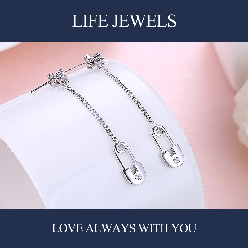 Authentic 100% 925 Sterling Silver Austria Zircon Earrings l Women Luxury Valentine's Day Jewelry Gift 18127 | Украшения и