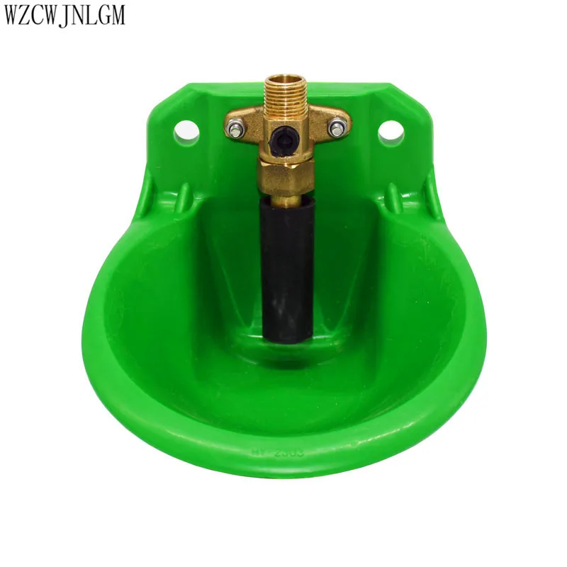 Livestock Sheep Automatic Drinking Bowl Pony Calf Pig Feeder Animal Breeder Brass+ Green Plastic Farm Tools 4pcs