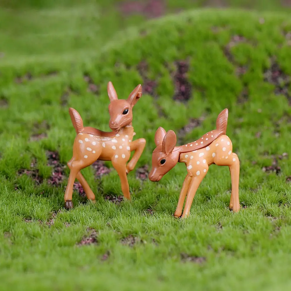 Искусственные миниатюрные садовые гномы Sika Deer из смолы поделки статуэтки для